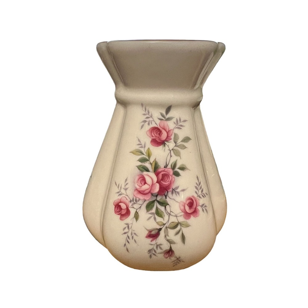 Vintage Blue Waters of England Staffordshire Roses Porcelain Miniature Vase 4 ''